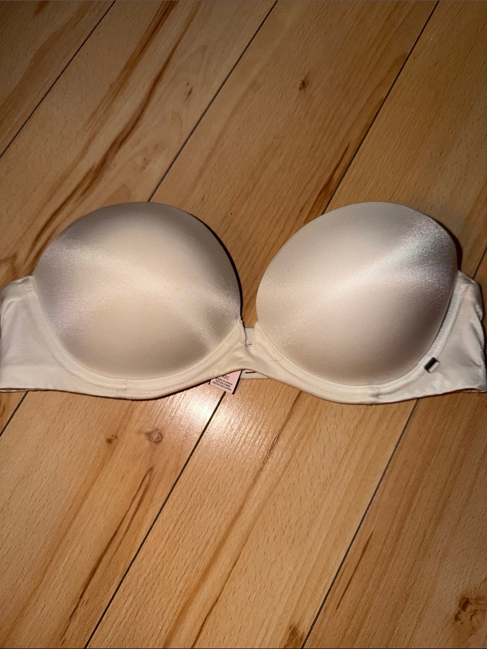 Victoria's Secret Strapless Padded Bandeau Bra in white